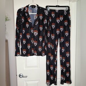 Tiger print plissé set